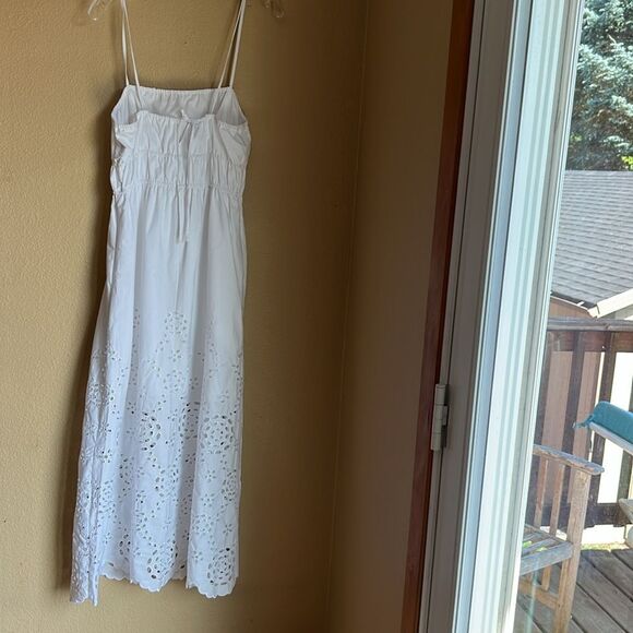 NWT Madewell Embroidered Tank Midi Dress White 8 - Picture 6 of 11